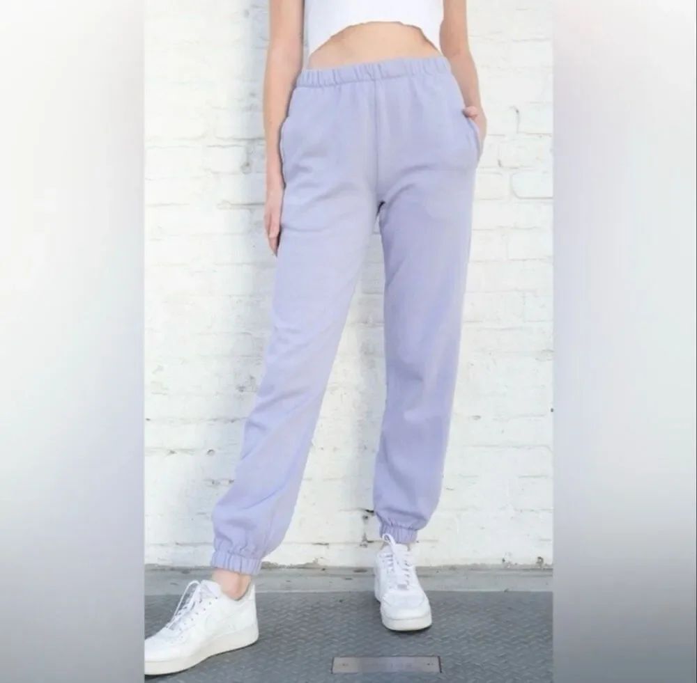 brandy melville rosa sweatpants jogger pale purple gray one size pull on baggy